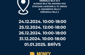 Money Express klientu apkalpošanas centru darba laiki